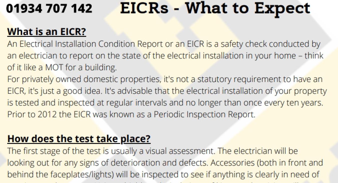 EICR's - What to expect