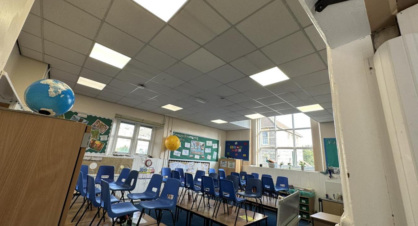 School LED lighting upgrades in Weston-Super-Mare
